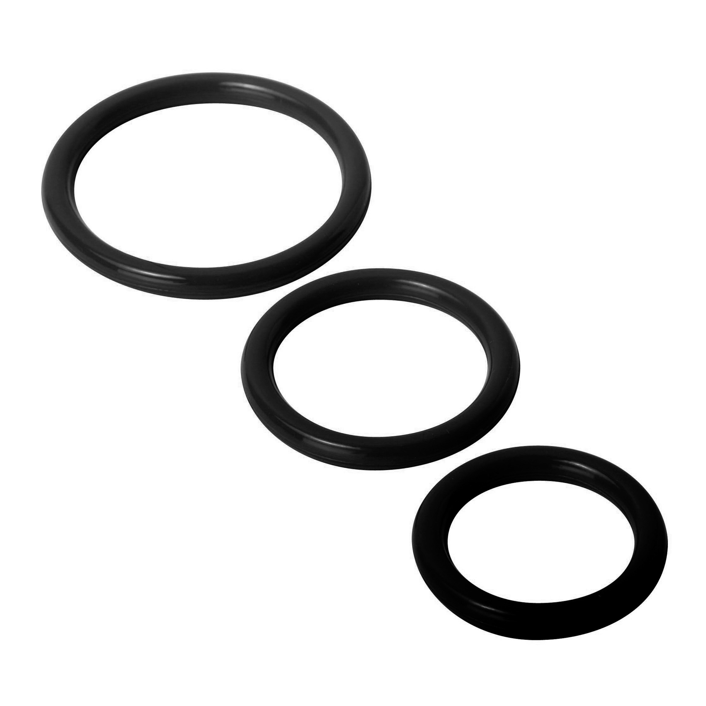 Trinity Silicone Cock Rings@Sex Enhancers Black