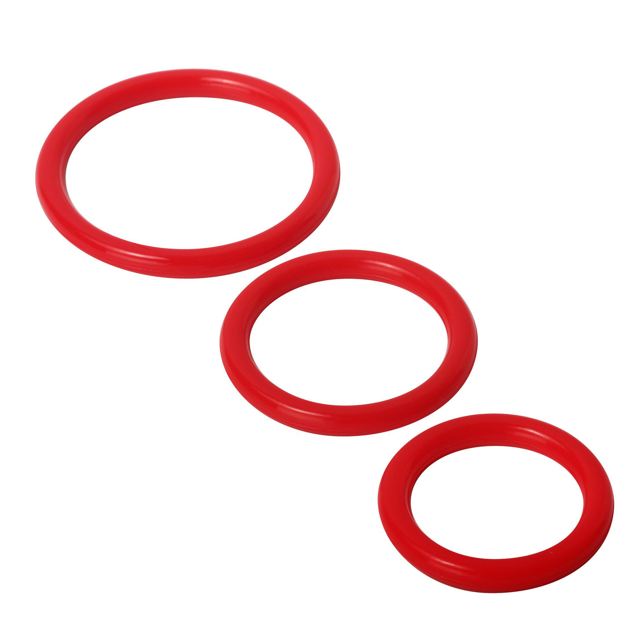 Trinity Silicone Cock Rings@Sex Enhancers Red